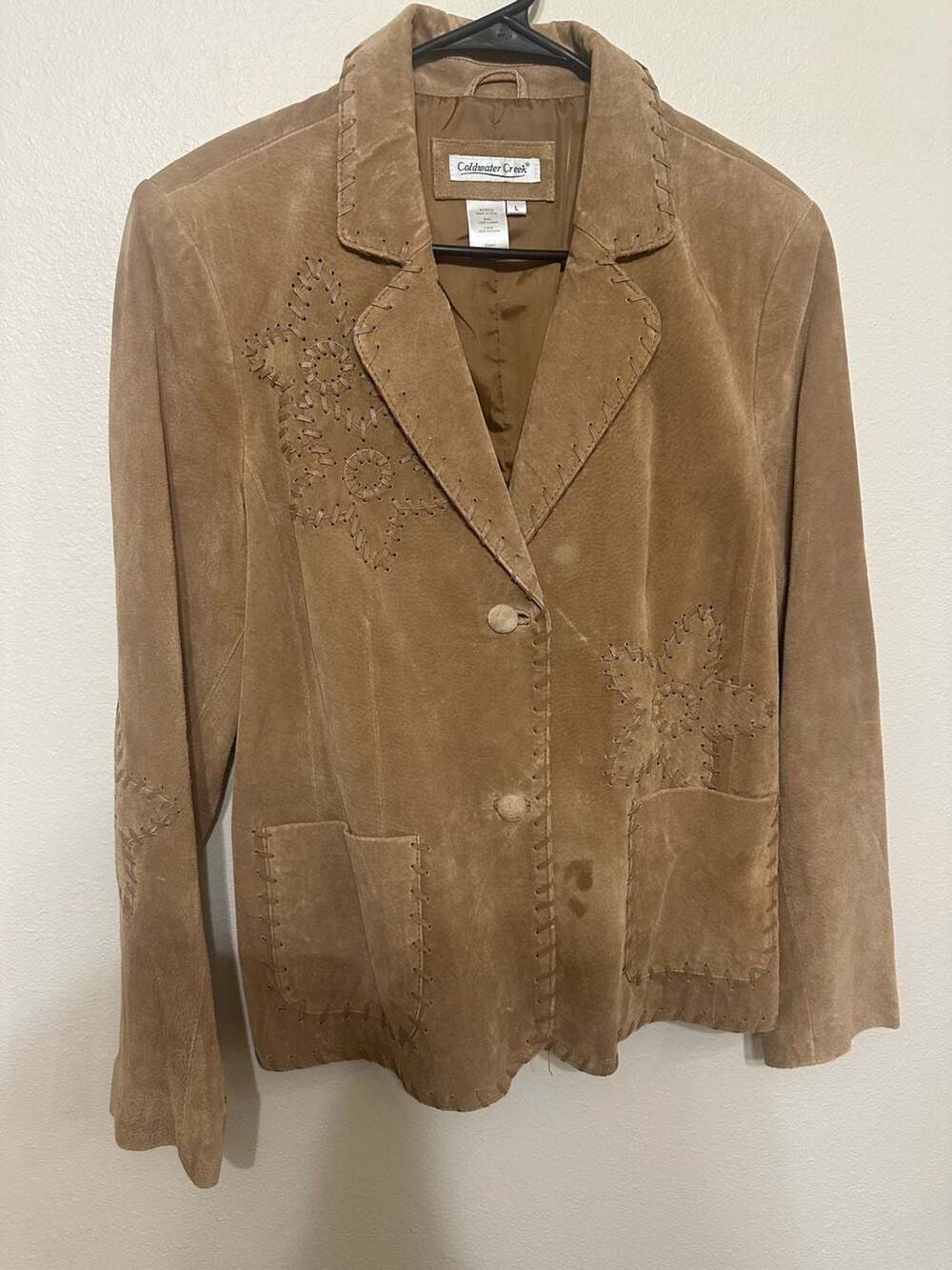 Coldwater creek Suede leather jacket. Western floral stitching